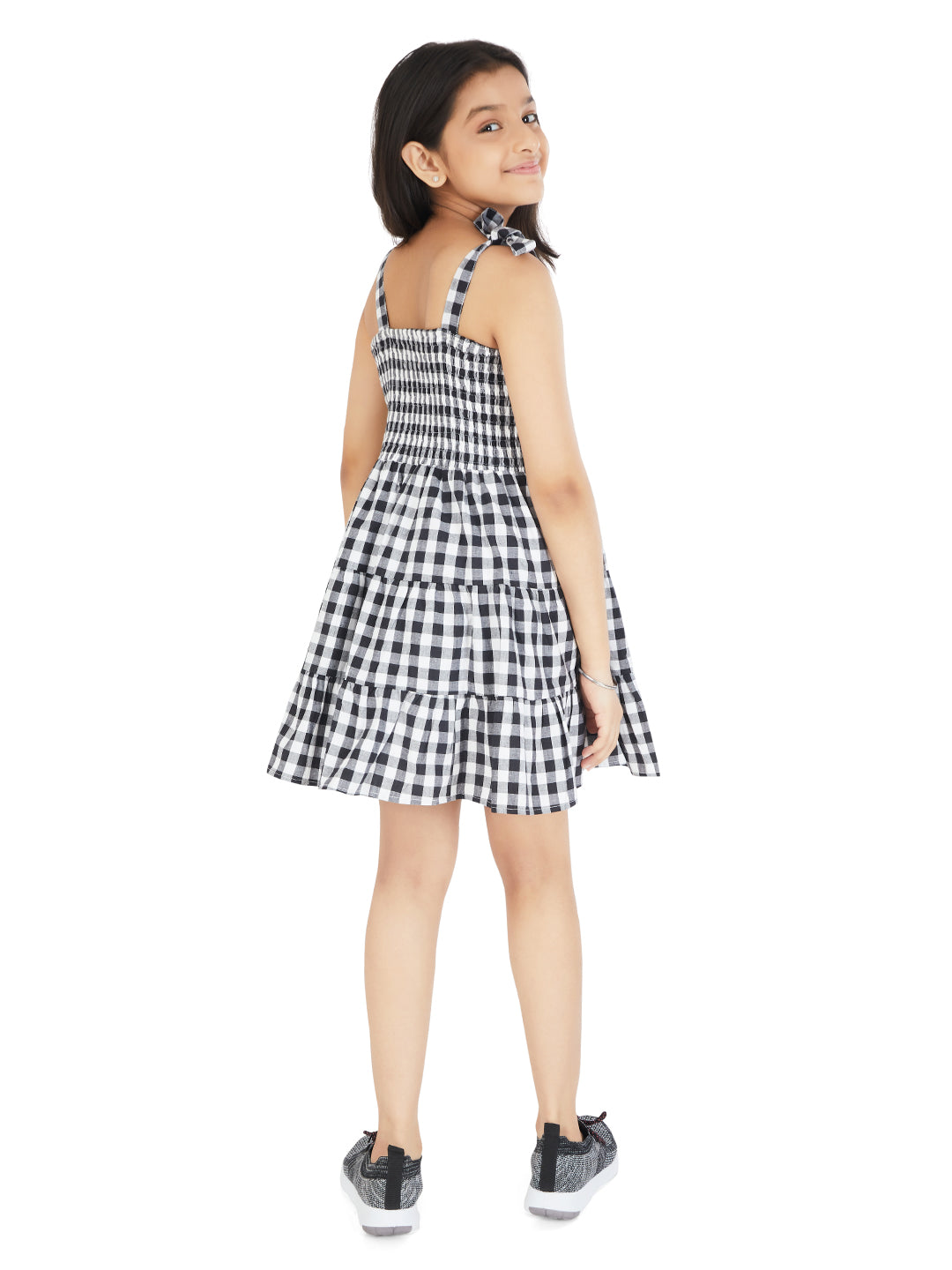 Olele® CINDY DRESS - BLACK AND WHITE CHECK