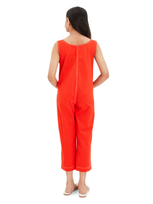 Olele® Jupiter Jumpsuit - Red Cotton Twill