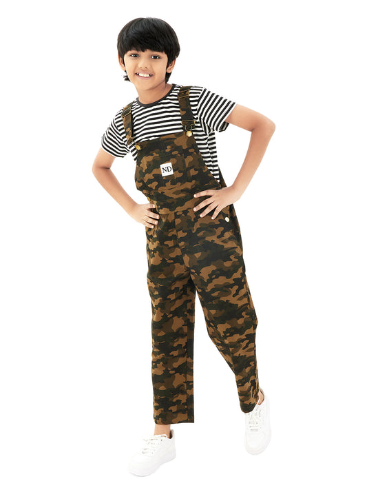 Naughty Dungaree® Full Length Camouflage Cotton Dungaree - Boys