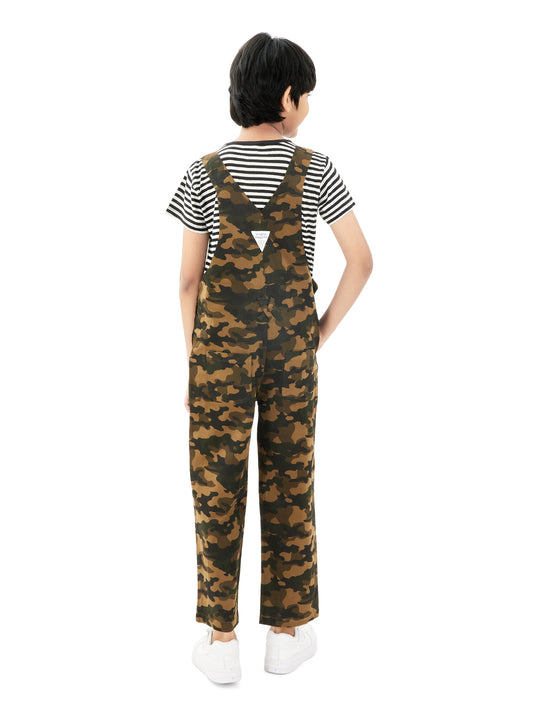 Olele® Full Length Camouflage Cotton Dungaree - Boys