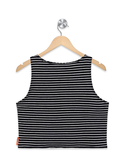 Olele® Girls Strip Cotton Crop Top - Blue