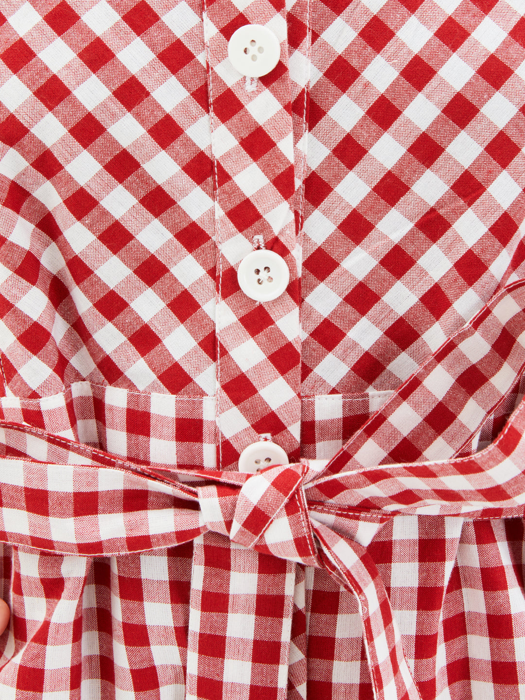 Olele® June Jumpsuit - Red and White Gingham Check