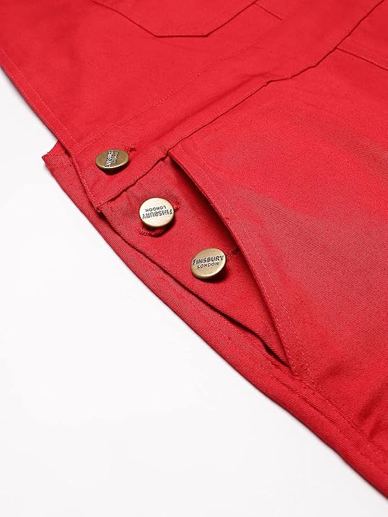 FINSBURY LONDON® Women's Dungaree Dress - Crimson Red