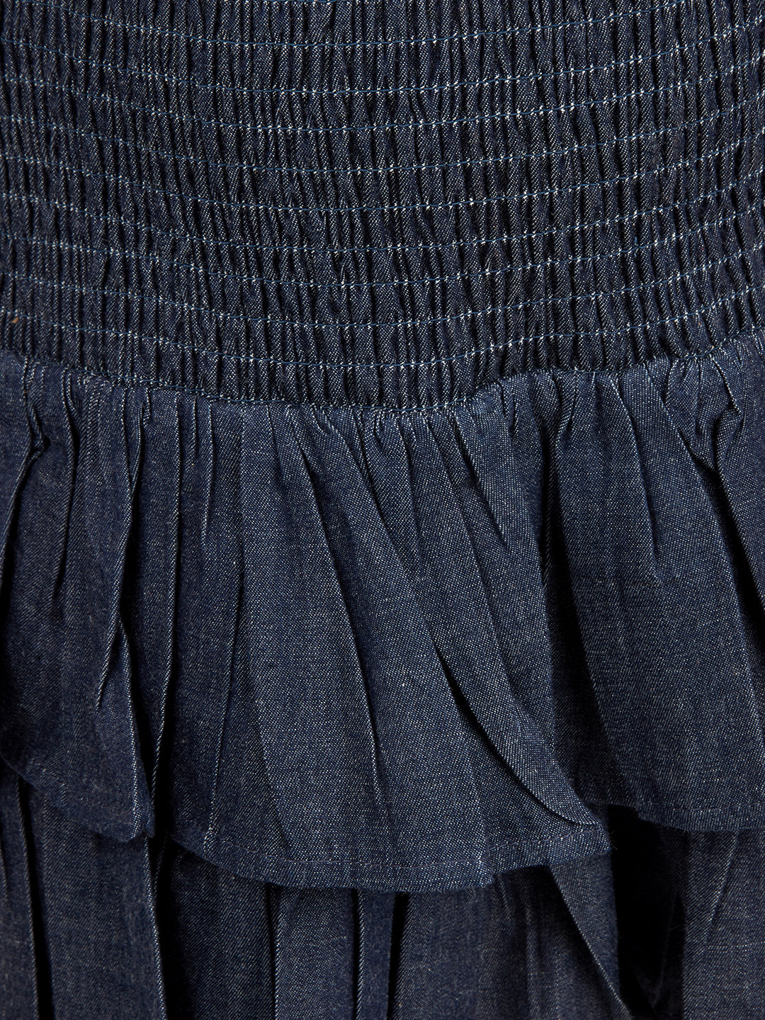 Olele® Girls Cotton Denim Smocked Skirt with Safety Pant