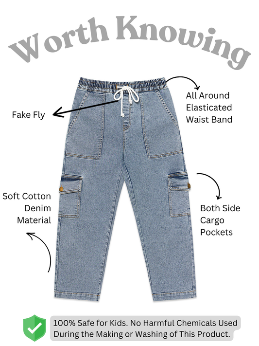 Girls Camila Cargo Denim Jeans Pant