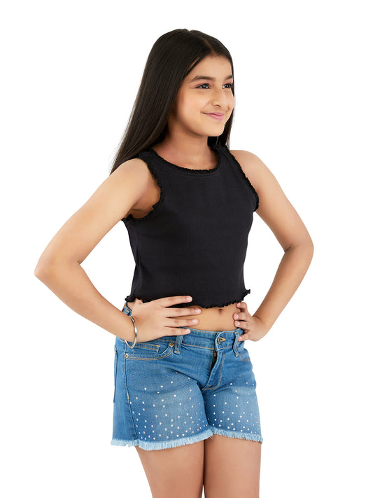 Olele® Cotton Rib Halter Crop Top