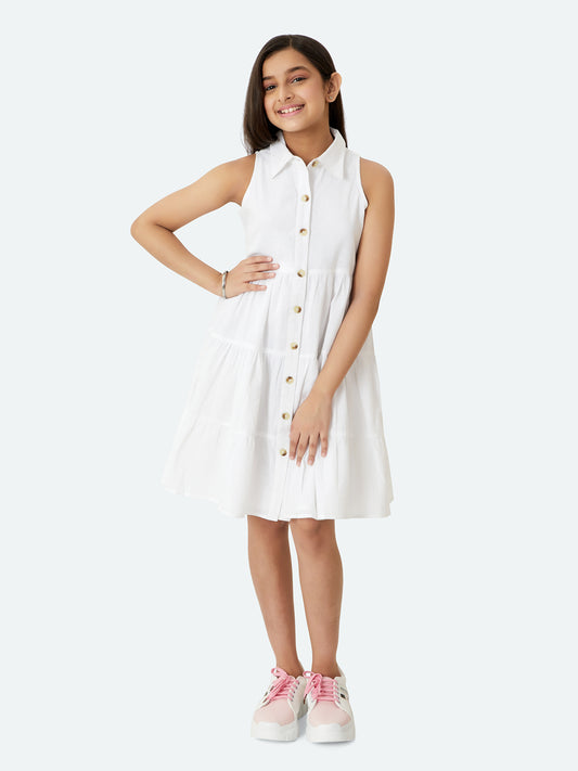 Olele® Stella Dress - White Cotton Linen