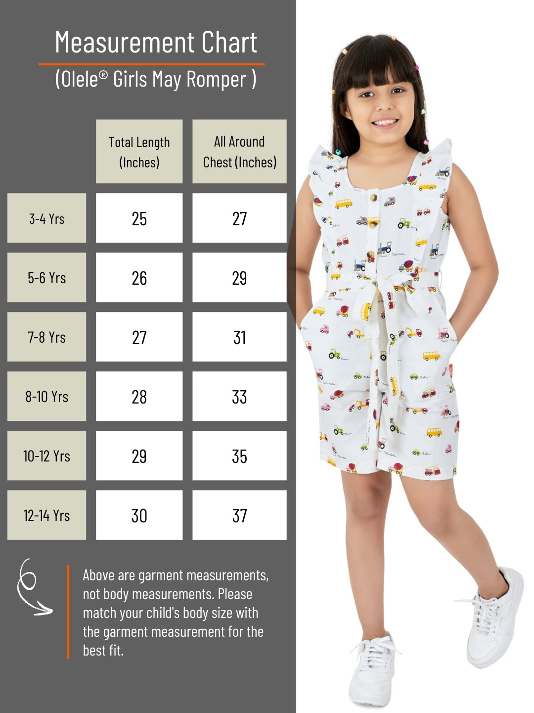 Olele® Girls May Romper - Toys Printed Cotton
