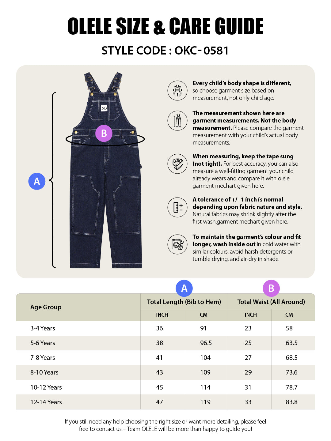 Olele® Boys Cotton Carpenter Denim Dungaree - Dark Blue
