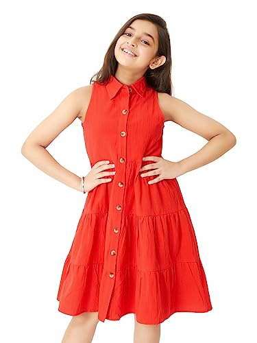 Olele® Stella Dress - Red Cotton Linen