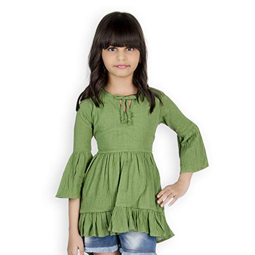 Olele® Girls Olive Green High Low Tunic