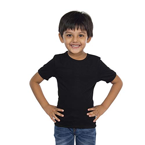 Olele® Solid Black T-shirt For Boys