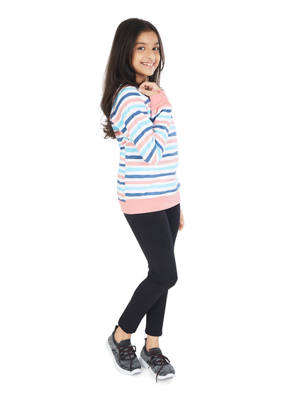 Olele® Girls French Terry Stripe Sweatshirt