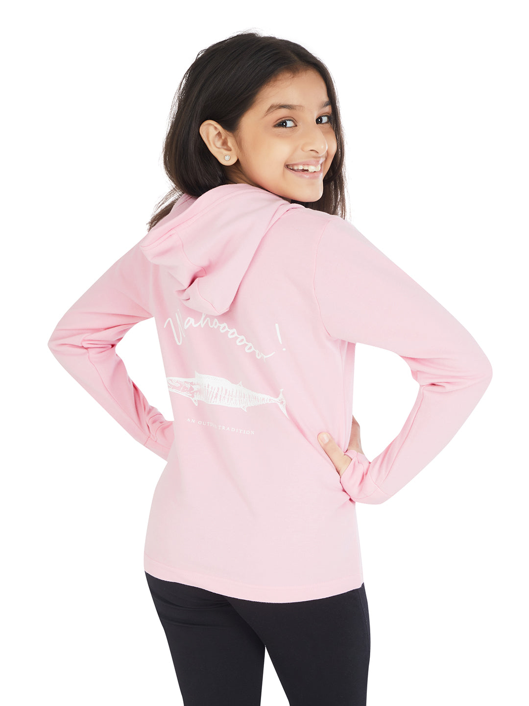 Olele® Girls French Terry Hoodie Sweatshirt - Baby Pink