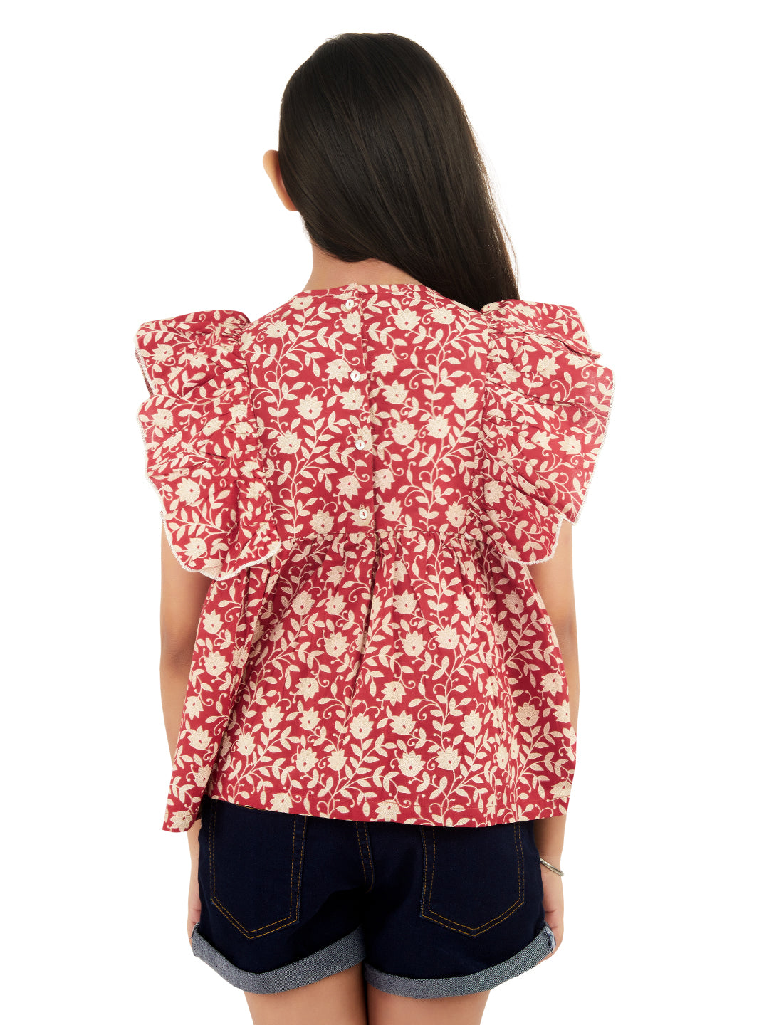 Olele® Lace Top in Printed Cotton