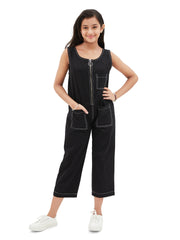 Olele® Jupiter Jumpsuit - Black Cotton Twill