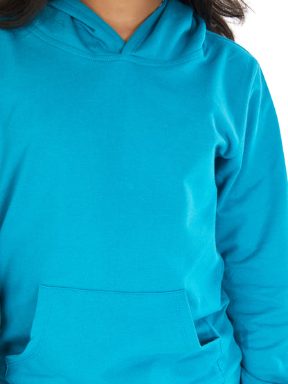 Olele® Girls French Terry Hoodie Sweatshirt - Teal Color