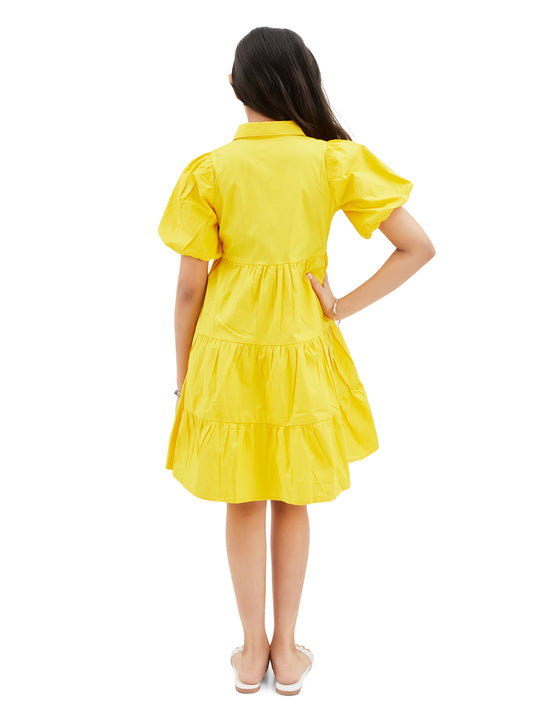 Olele® Lucy Shirt Dress - Turmeric Yellow