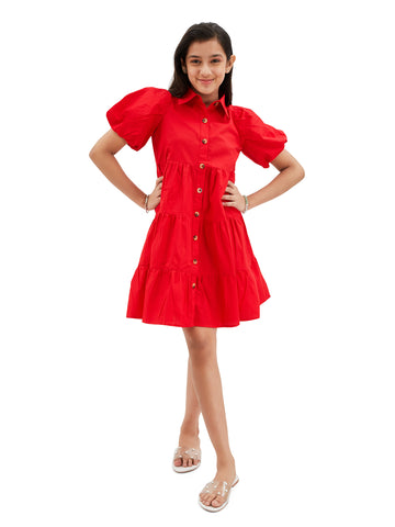 Olele® Lucy Shirt Dress - Apple Red
