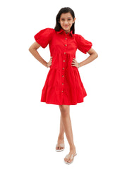 Olele® Lucy Shirt Dress - Apple Red