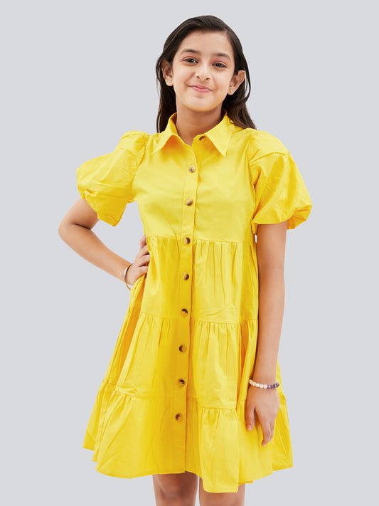 Olele® Lucy Shirt Dress - Turmeric Yellow