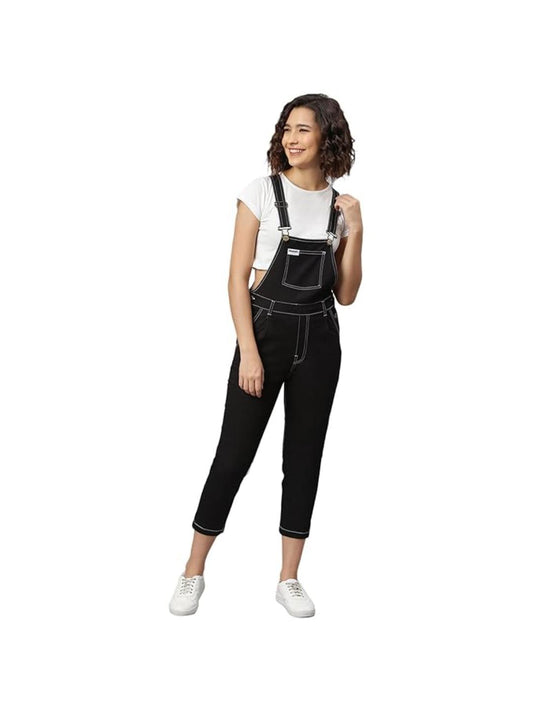 Finsbury London Black Twill Women Dungaree