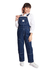 Olele® Girls Carpenter Dungaree - Raw Cotton Denim