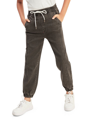 Olele® Boys Cotton Denim Pull On Jeans - Black