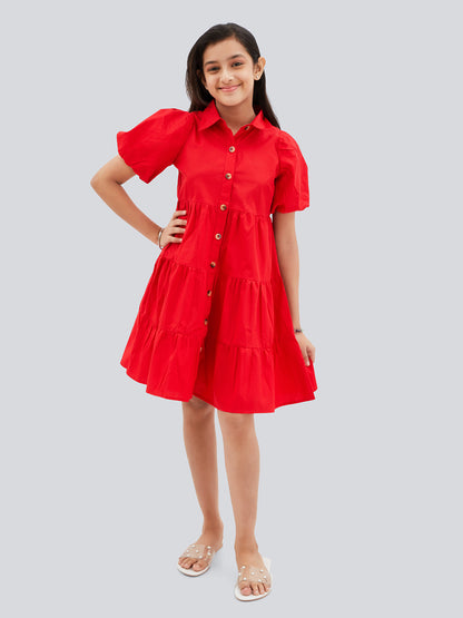 Olele® Lucy Shirt Dress - Apple Red