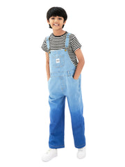 Olele®  Full Length Ombre Bio Washed Cotton Denim Dungaree - Boys