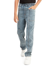 Olele® Boys Cotton Denim Pull On Jeans - Faded Blue