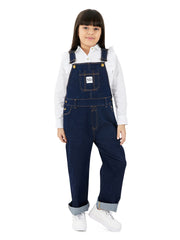 Olele®  Girls Full Length Raw Cotton Denim Vanilla Dungaree