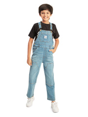Olele® Boys Cotton Carpenter Denim Dungaree - Light Blue