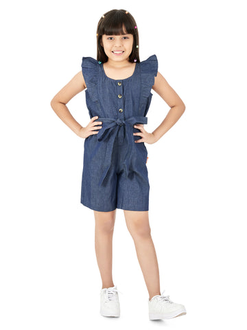 Olele® Girls May Romper - Cotton Light Weight Denim
