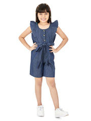 Olele® Girls May Romper - Cotton Light Weight Denim