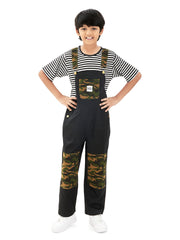 Olele® Boys Labra Cotton Twill Dungaree - Black and Camouflage