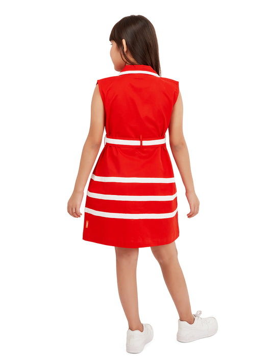Olele® Girls Sophia Dress - Red Cotton