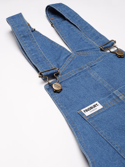 FINSBURY LONDON® Women's Denim Dungaree Playsuit with Matching Stings