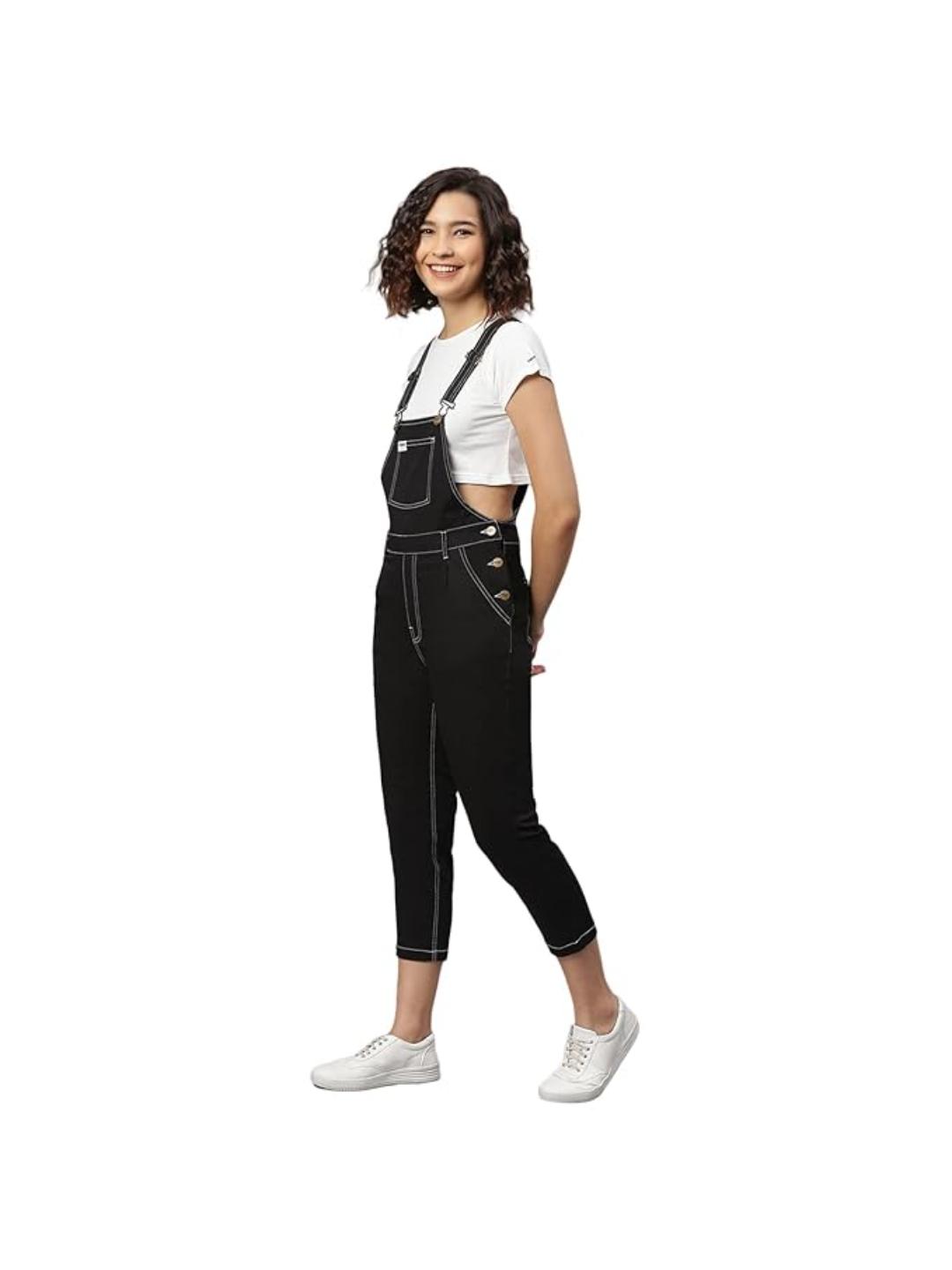 Finsbury London Black Twill Women Dungaree