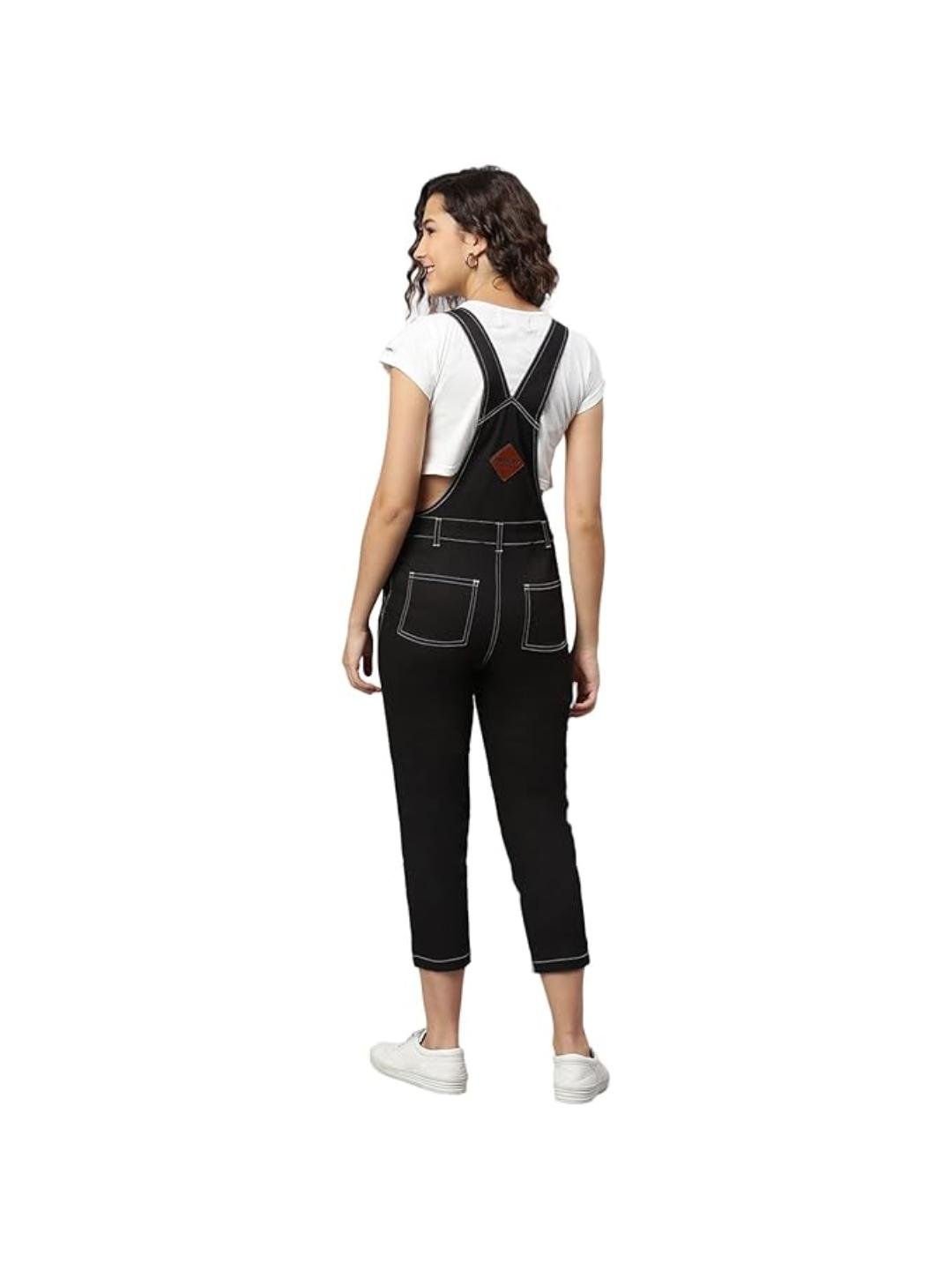 Finsbury London Black Twill Women Dungaree