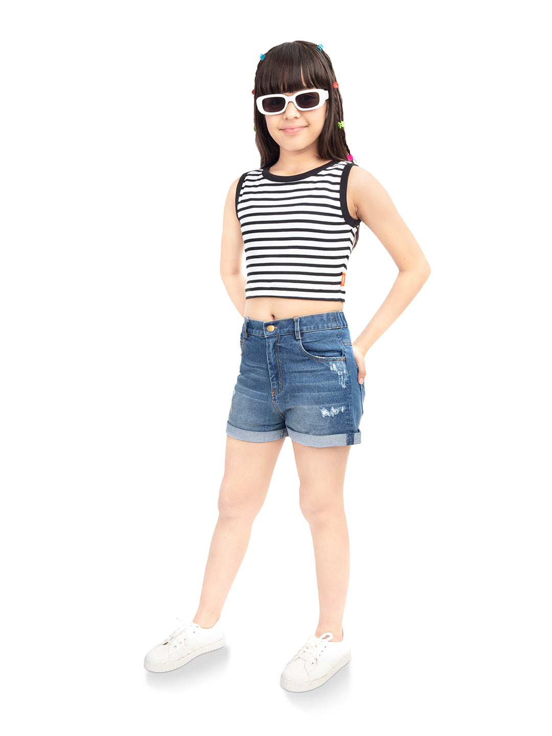 Olele® Girls Cotton Denim Shorts