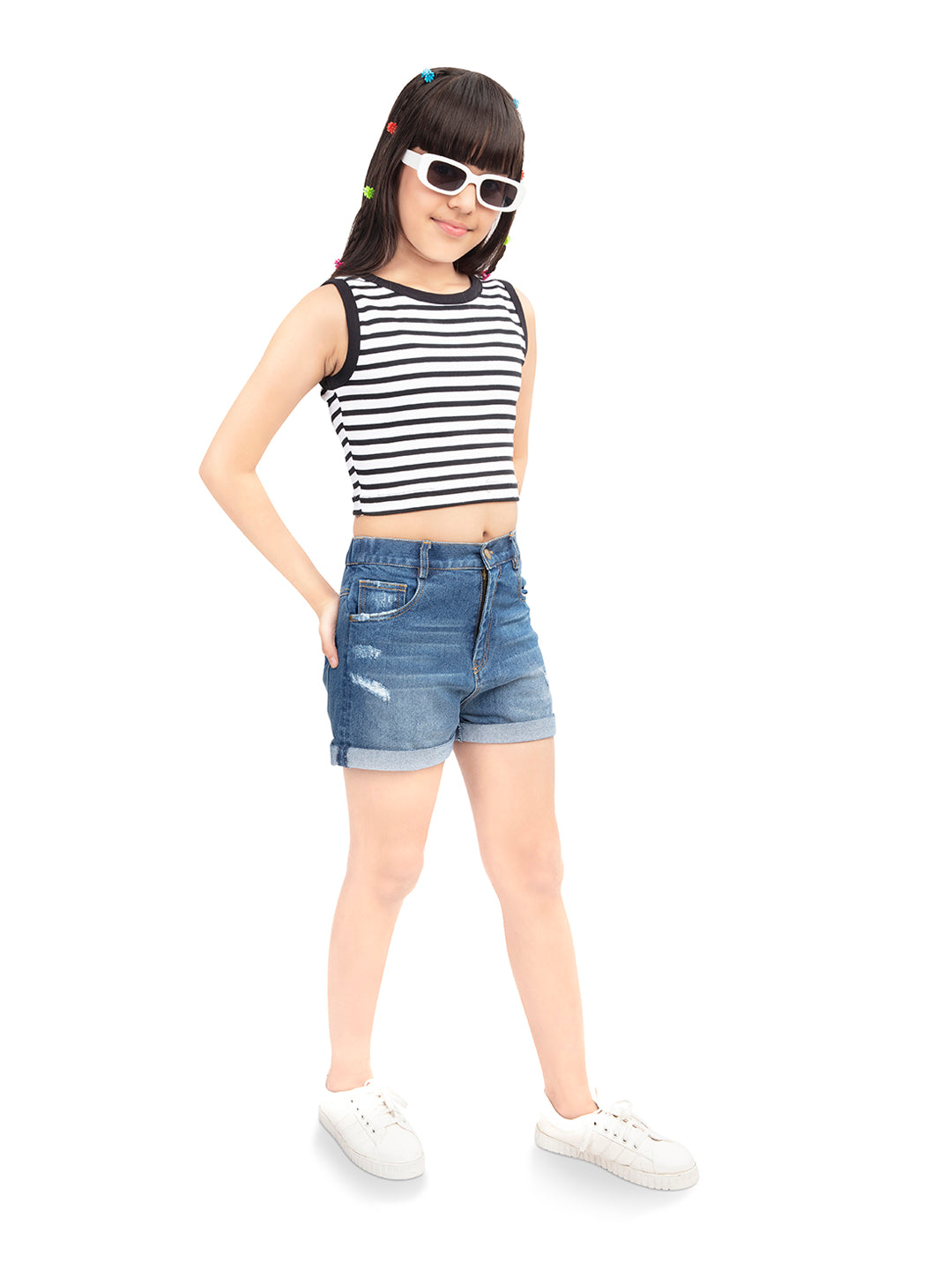 Olele® Girls Cotton Denim Shorts