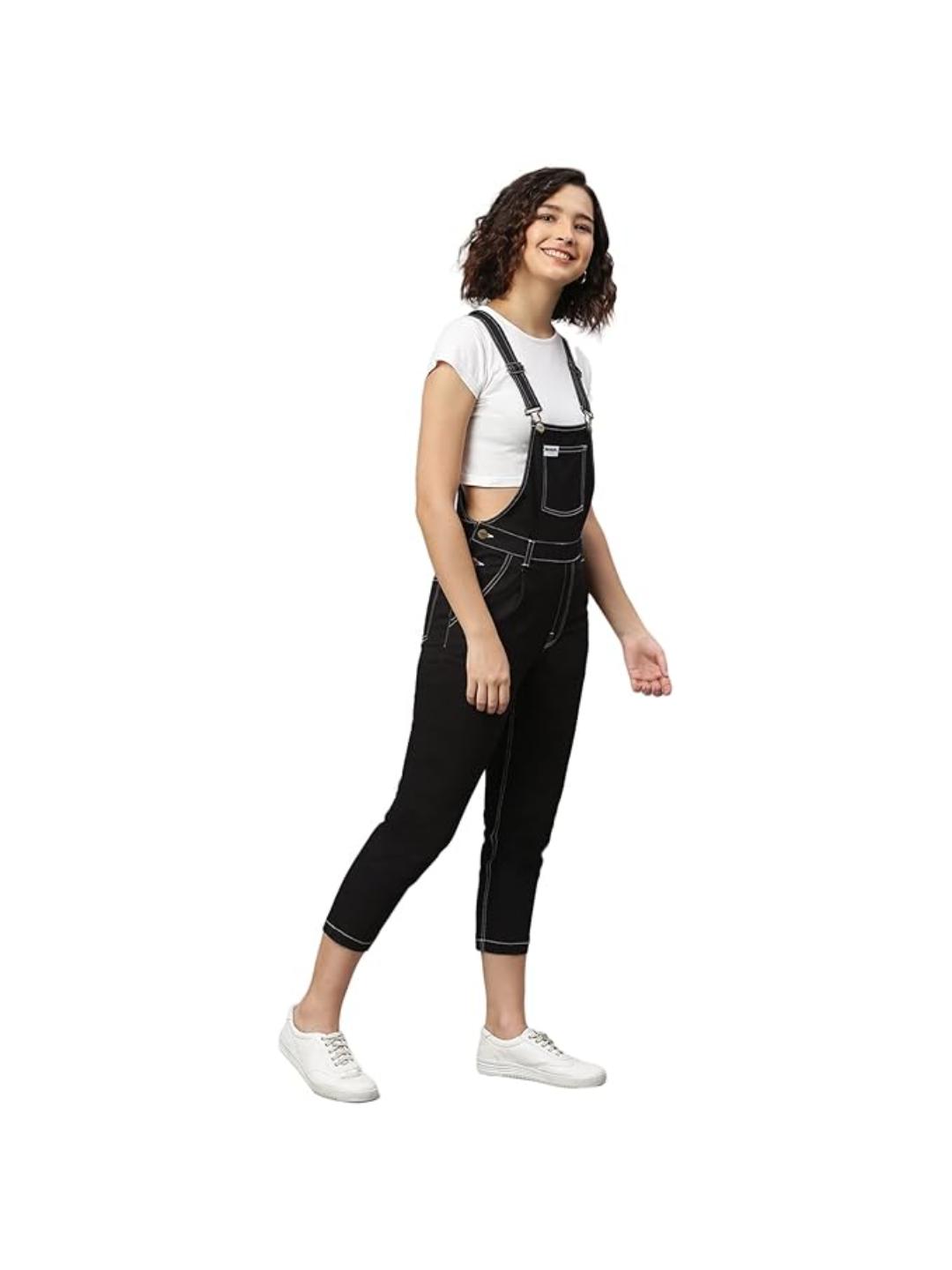 Finsbury London Black Twill Women Dungaree