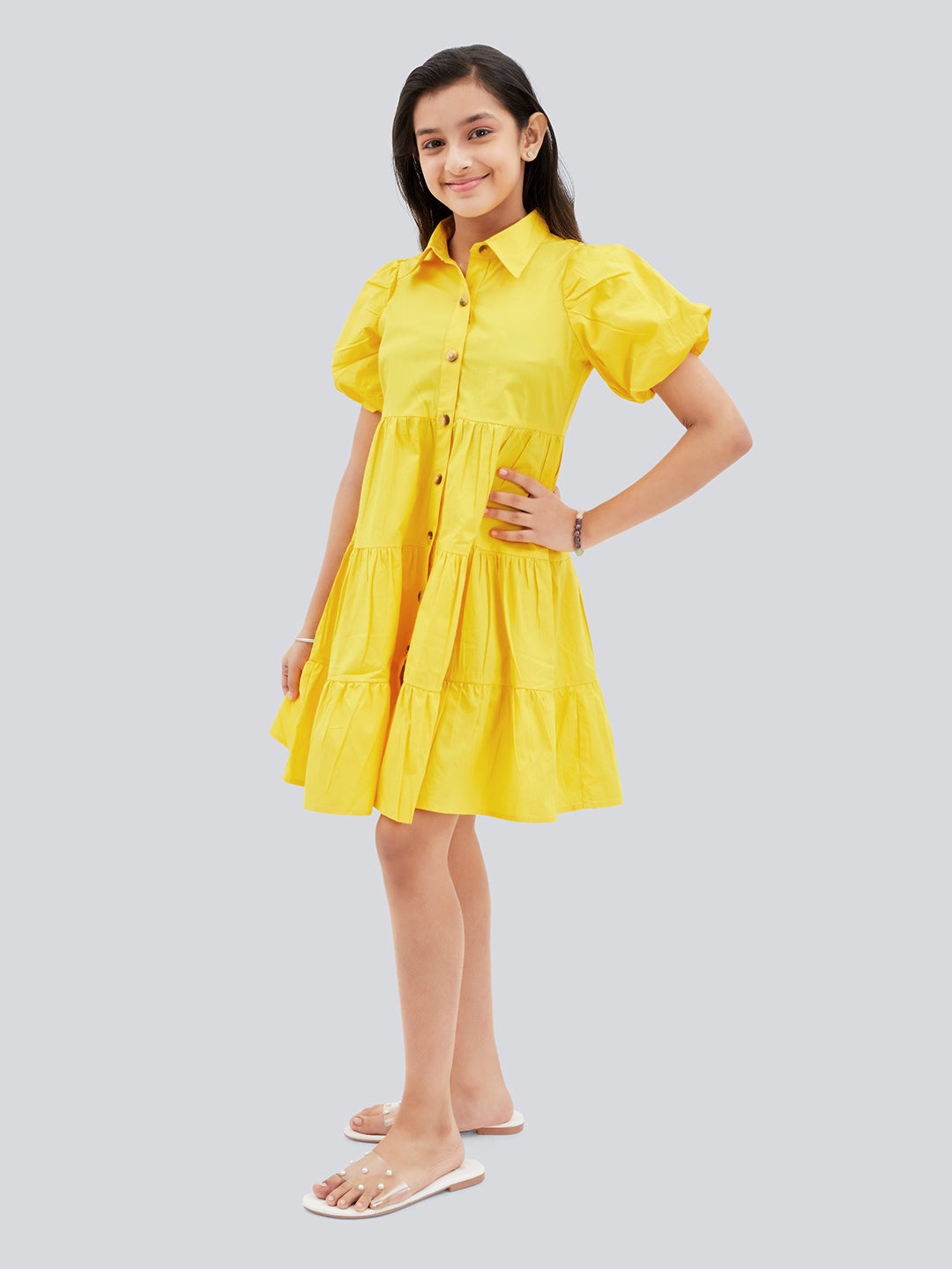 Olele® Lucy Shirt Dress - Turmeric Yellow