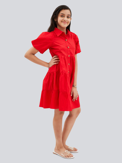 Olele® Lucy Shirt Dress - Apple Red