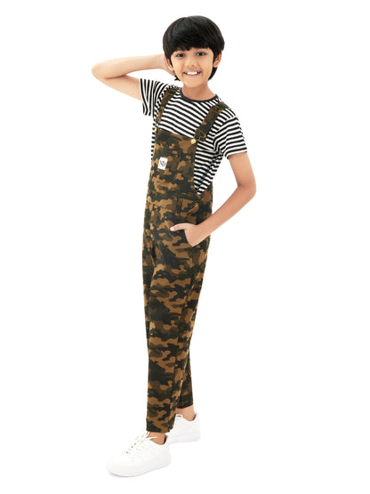 Naughty Dungaree® Full Length Camouflage Cotton Dungaree - Boys