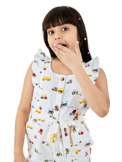 Olele® Girls May Romper - Toys Printed Cotton