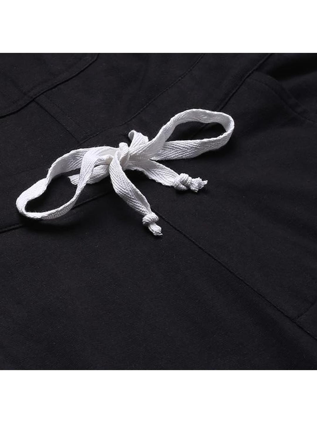 Finsbury London Jet-Black Cotton Jearsey Women Dungaree