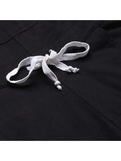 Finsbury London Jet-Black Cotton Jearsey Women Dungaree