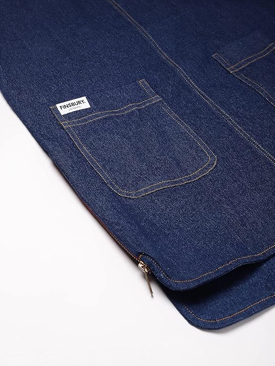 FINSBURY LONDON® Women's Denim Dungaree Dress with Size Zipper